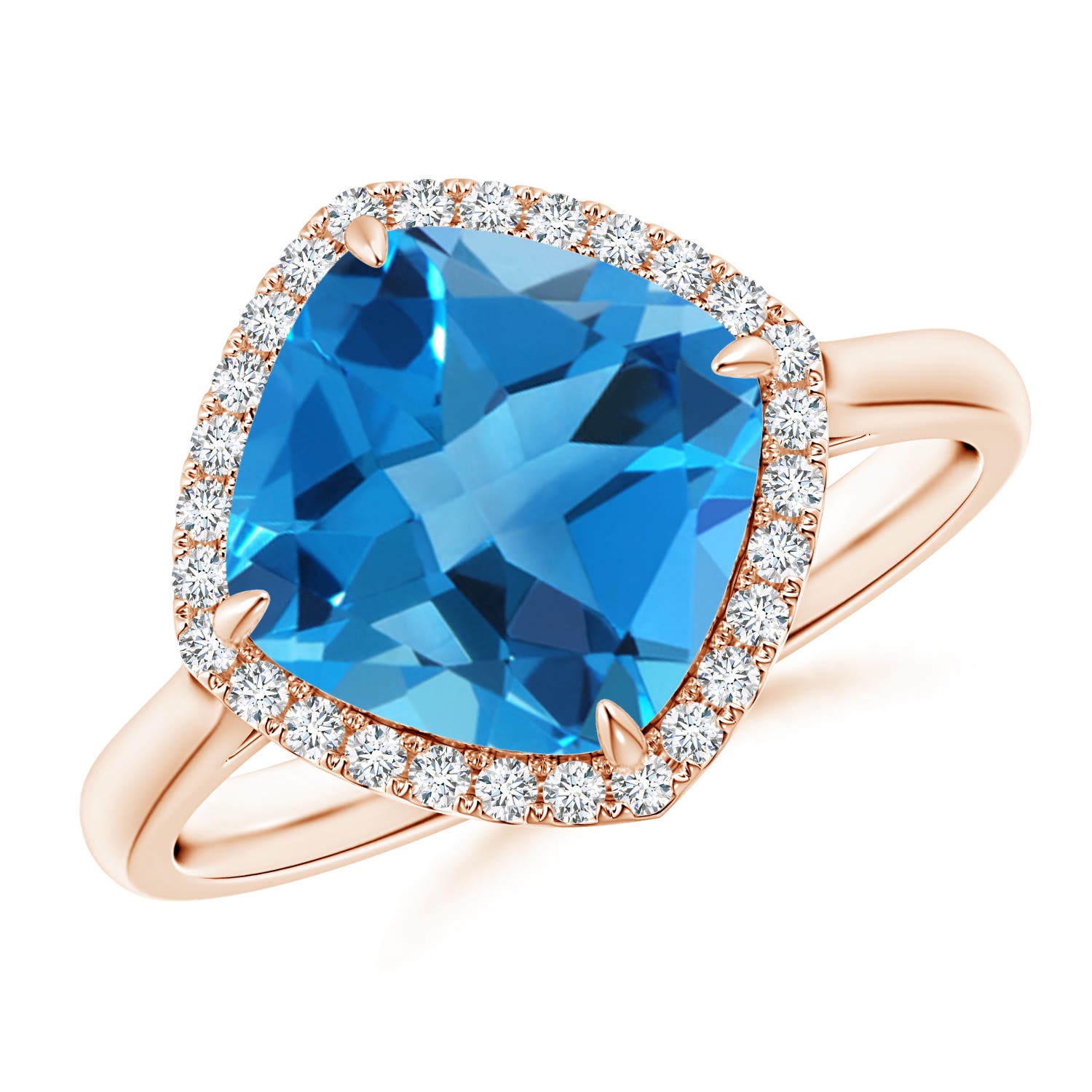 AAAA - Swiss Blue Topaz / 3.47 CT / 14 KT Rose Gold