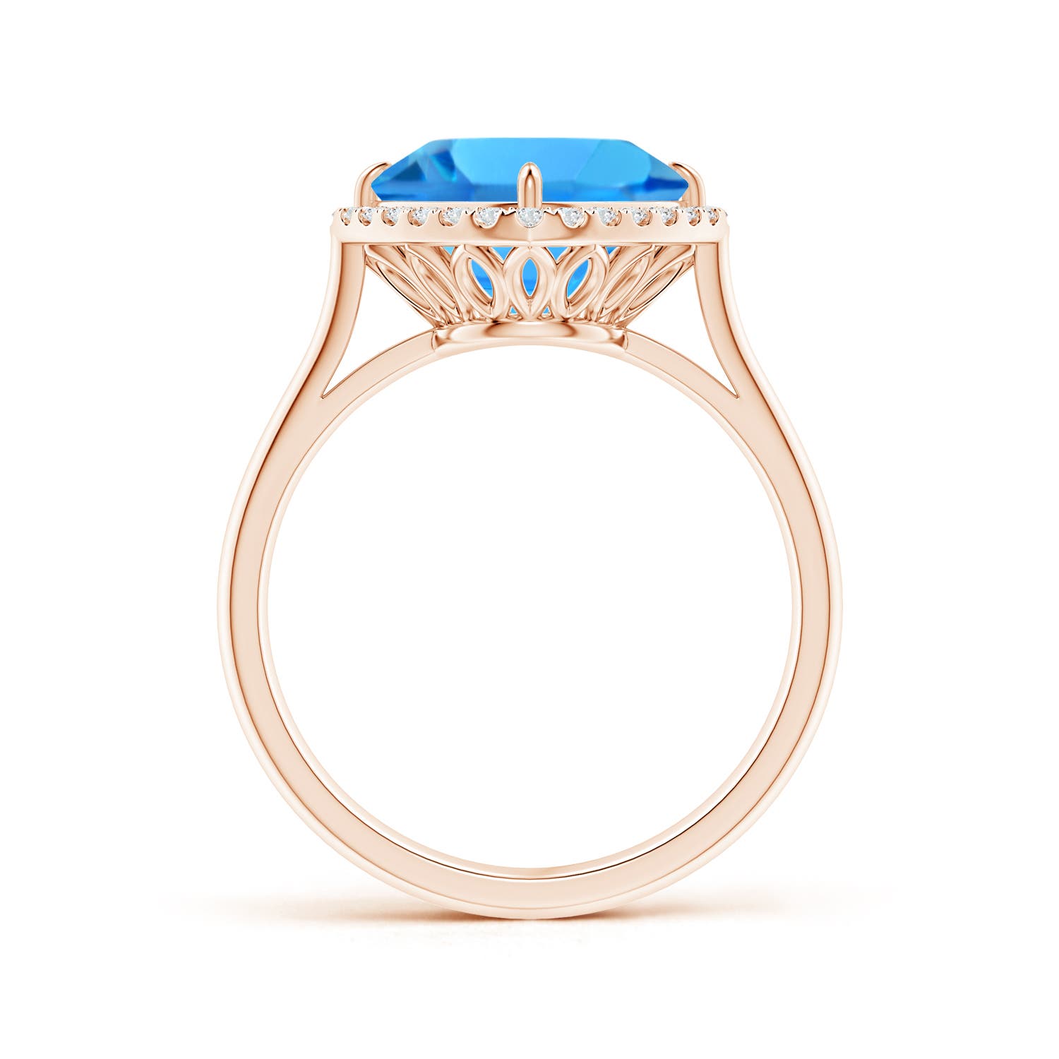 AAAA - Swiss Blue Topaz / 3.47 CT / 14 KT Rose Gold