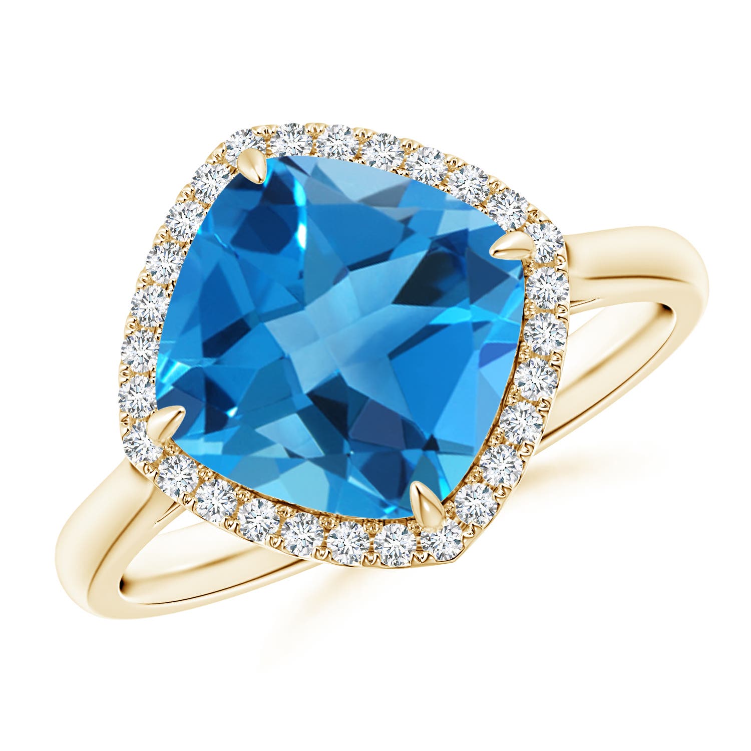 AAAA - Swiss Blue Topaz / 3.47 CT / 14 KT Yellow Gold