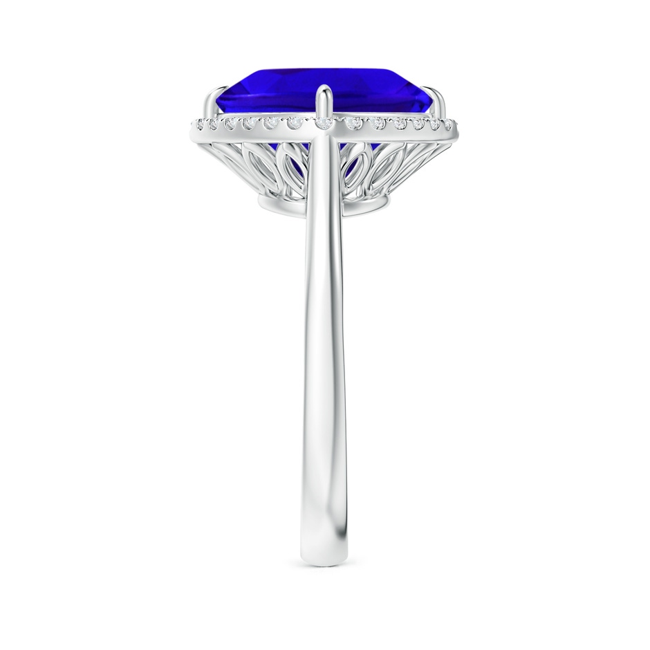 10mm AAAA Claw-Set Cushion Tanzanite Cocktail Halo Ring in P950 Platinum side-2