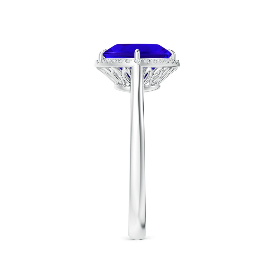 8mm AAAA Claw-Set Cushion Tanzanite Cocktail Halo Ring in P950 Platinum side-2