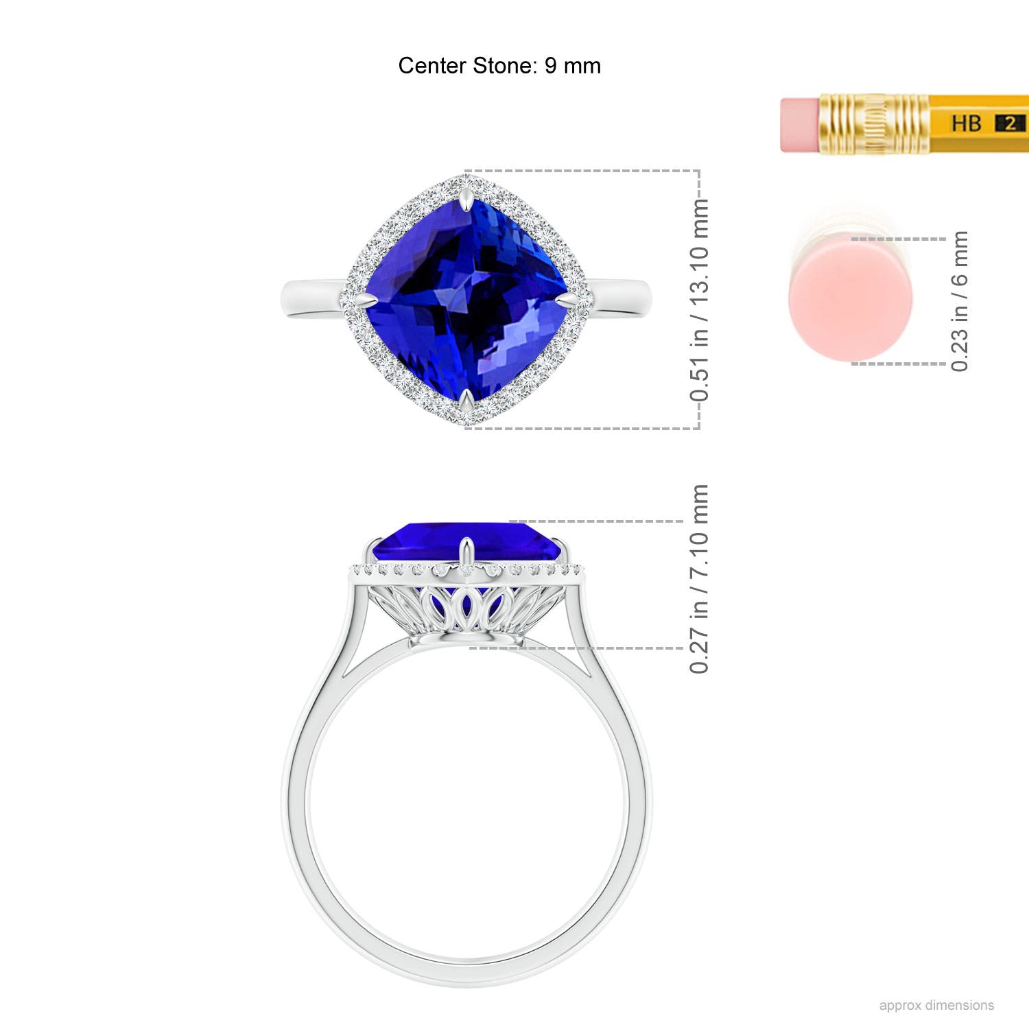 AAAA - Tanzanite / 3.97 CT / 14 KT White Gold