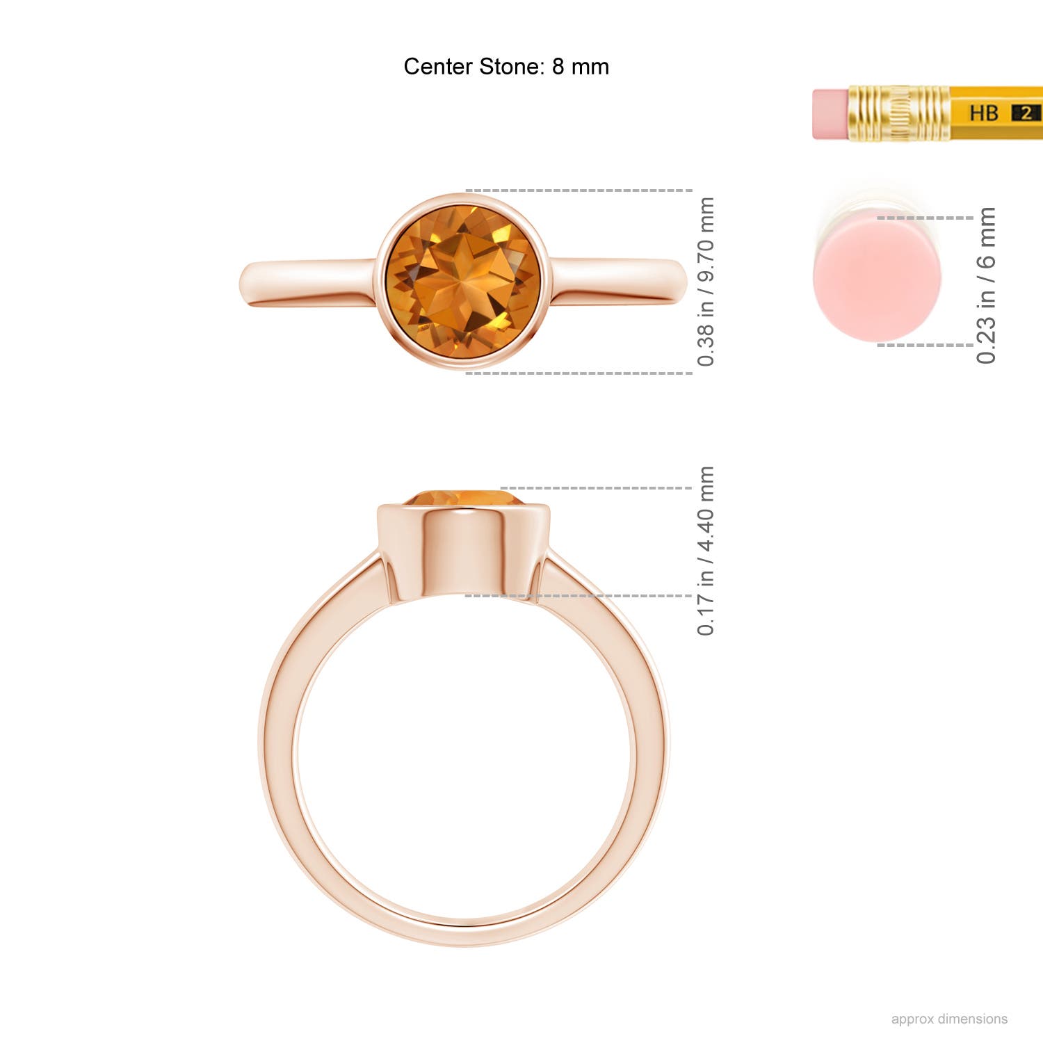 AAA - Citrine / 1.7 CT / 14 KT Rose Gold