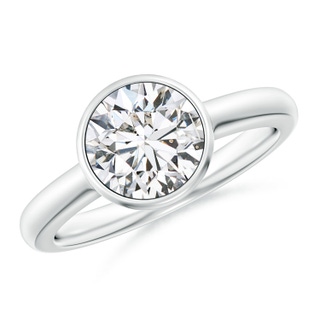 8mm HSI2 Bezel-Set Round Diamond Solitaire Engagement Ring in P950 Platinum