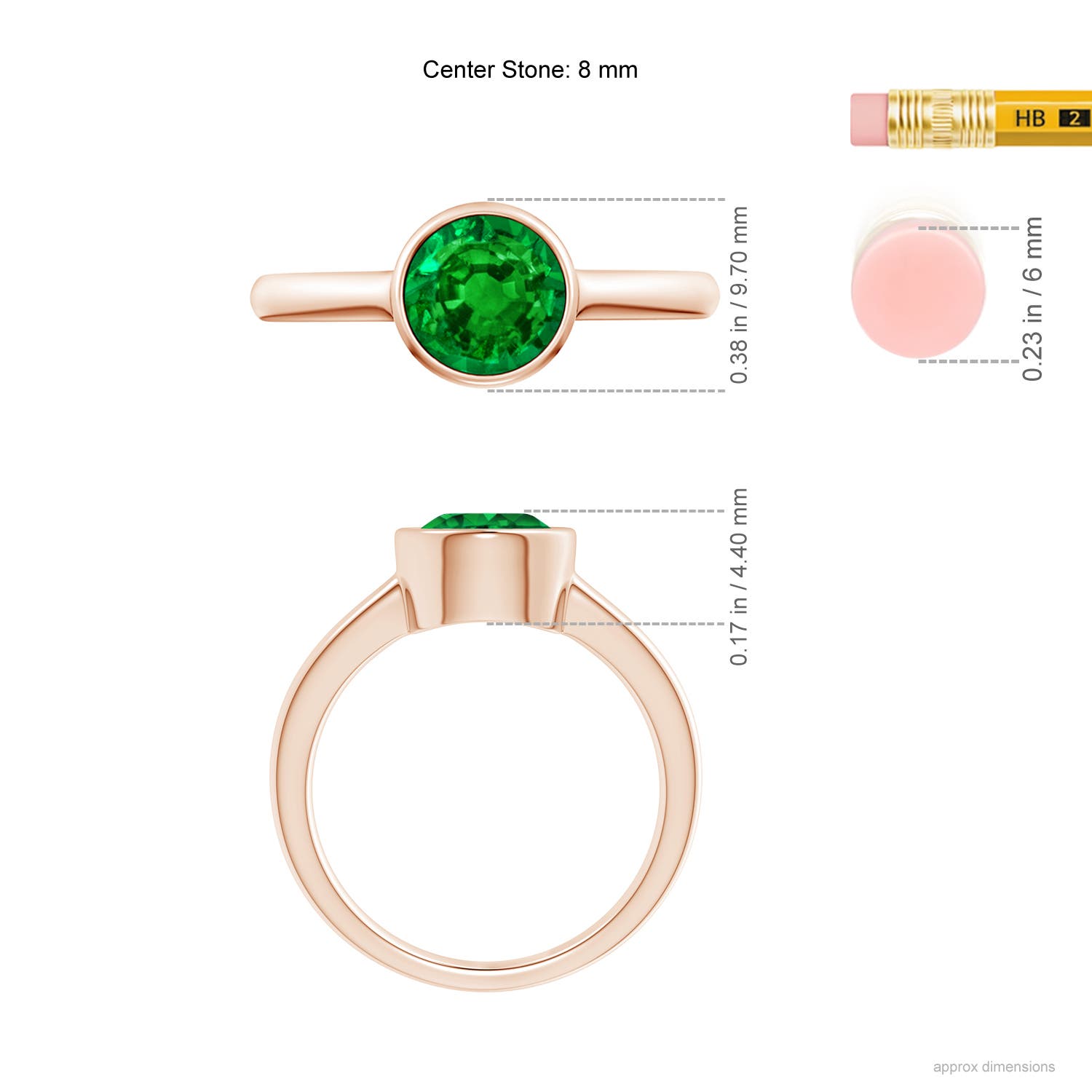 Premium - Lab-Grown Emerald / 1.75 CT / 14 KT Rose Gold