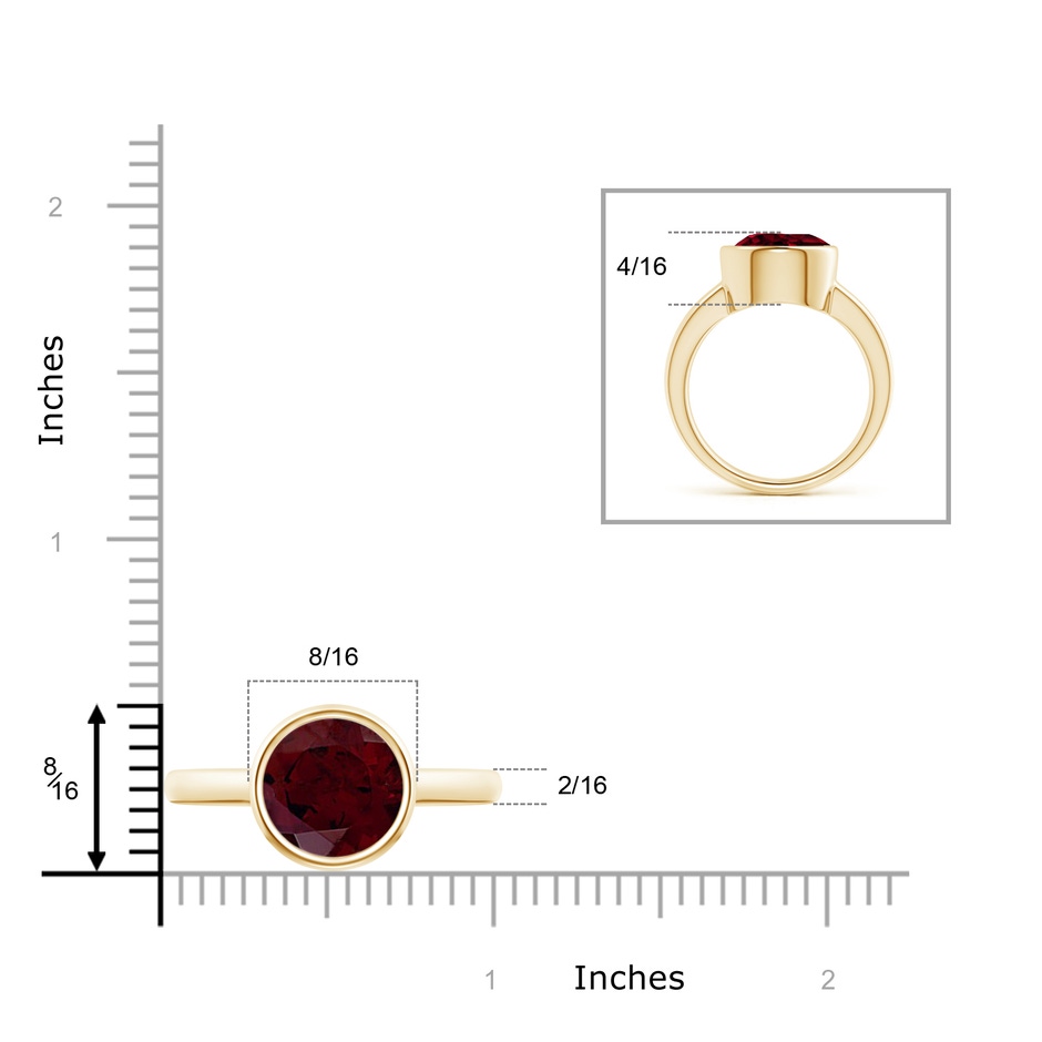 10mm A Bezel-Set Round Garnet Solitaire Engagement Ring in 9K Yellow Gold product image