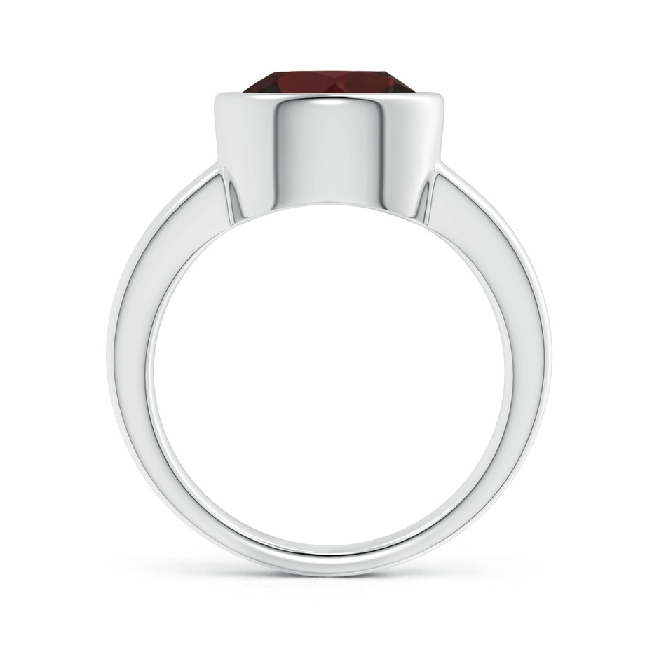 10mm A Bezel-Set Round Garnet Solitaire Engagement Ring in White Gold side-1