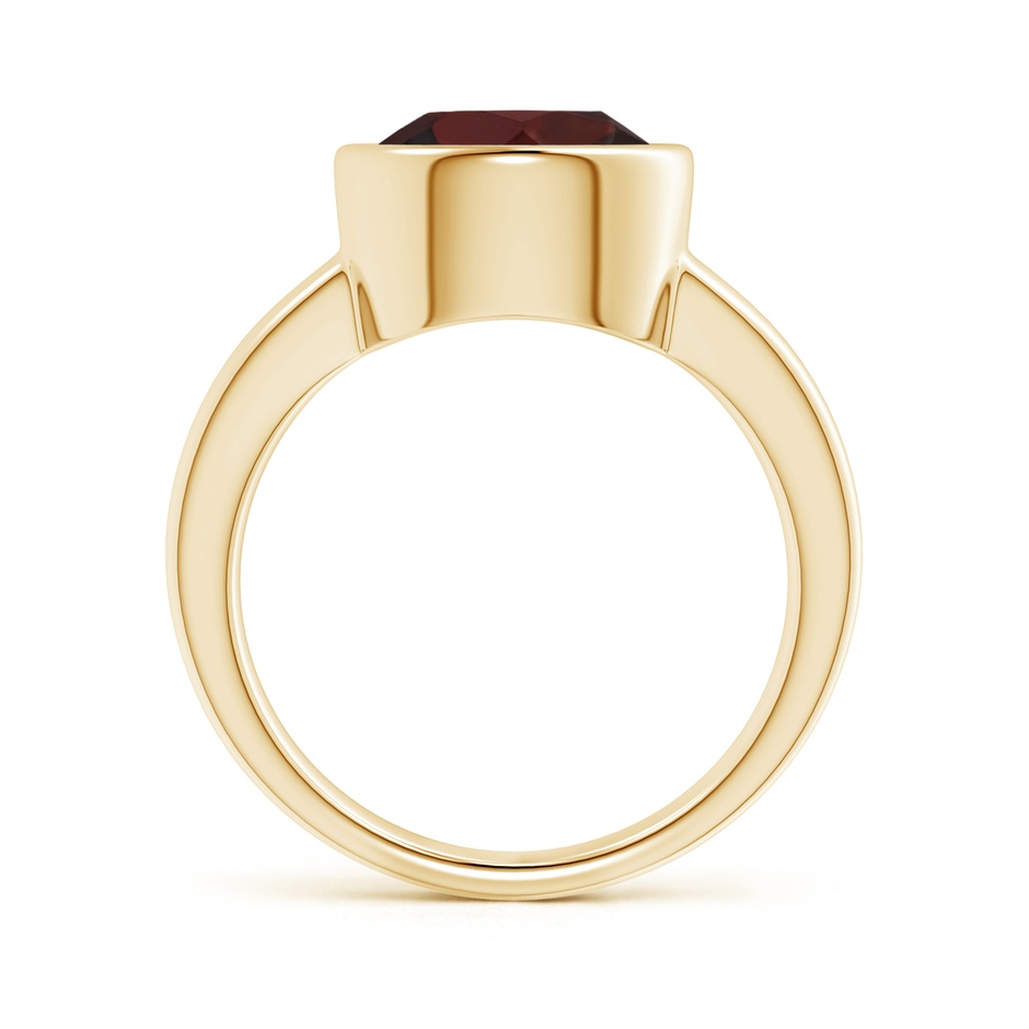 10mm A Bezel-Set Round Garnet Solitaire Engagement Ring in Yellow Gold side-1