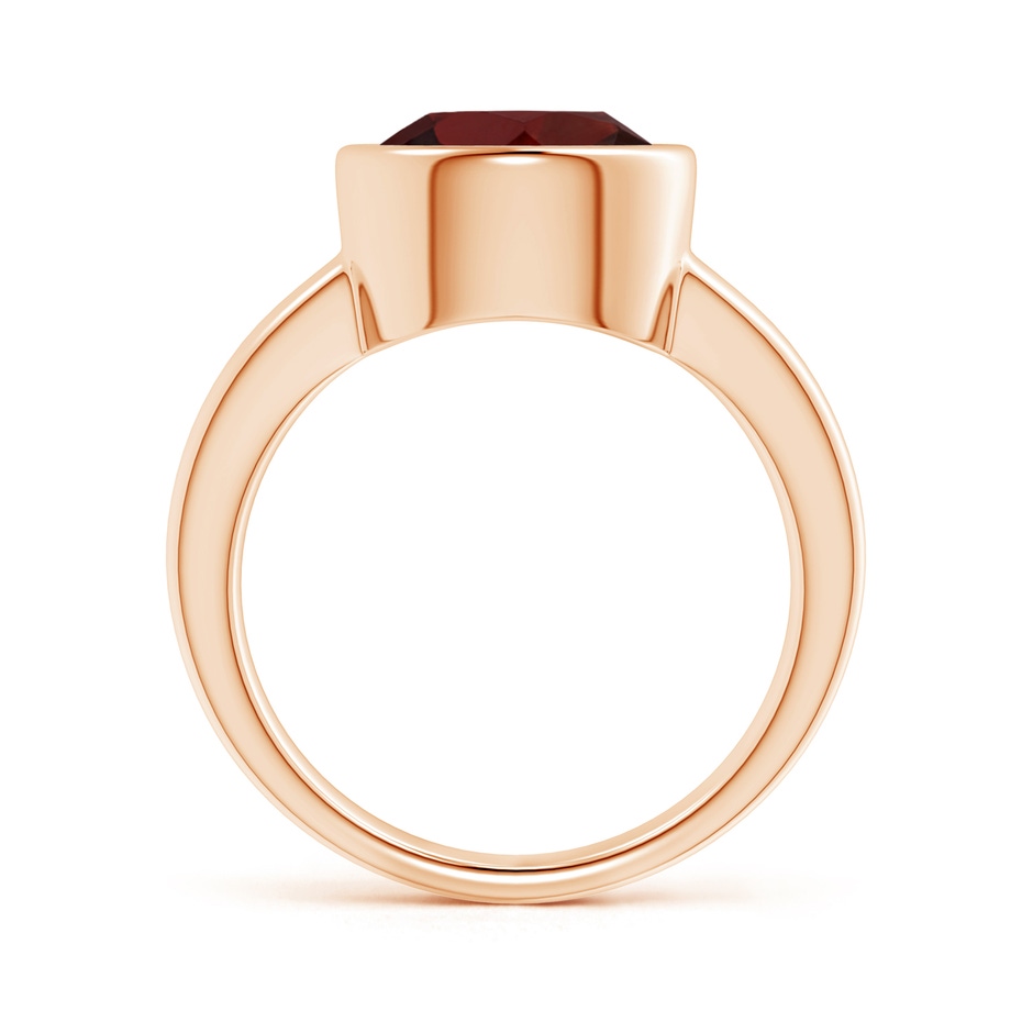 10mm AA Bezel-Set Round Garnet Solitaire Engagement Ring in Rose Gold side-1