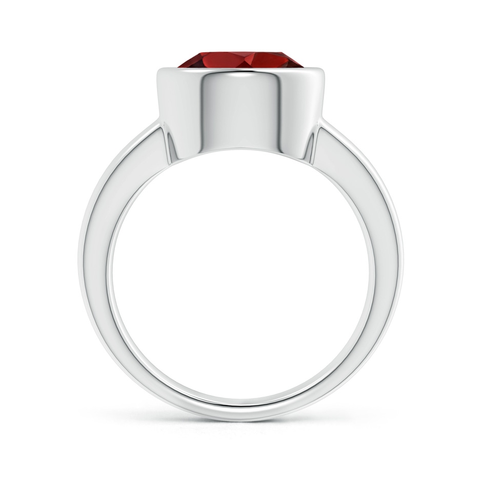 10mm AAAA Bezel-Set Round Garnet Solitaire Engagement Ring in P950 Platinum side-1