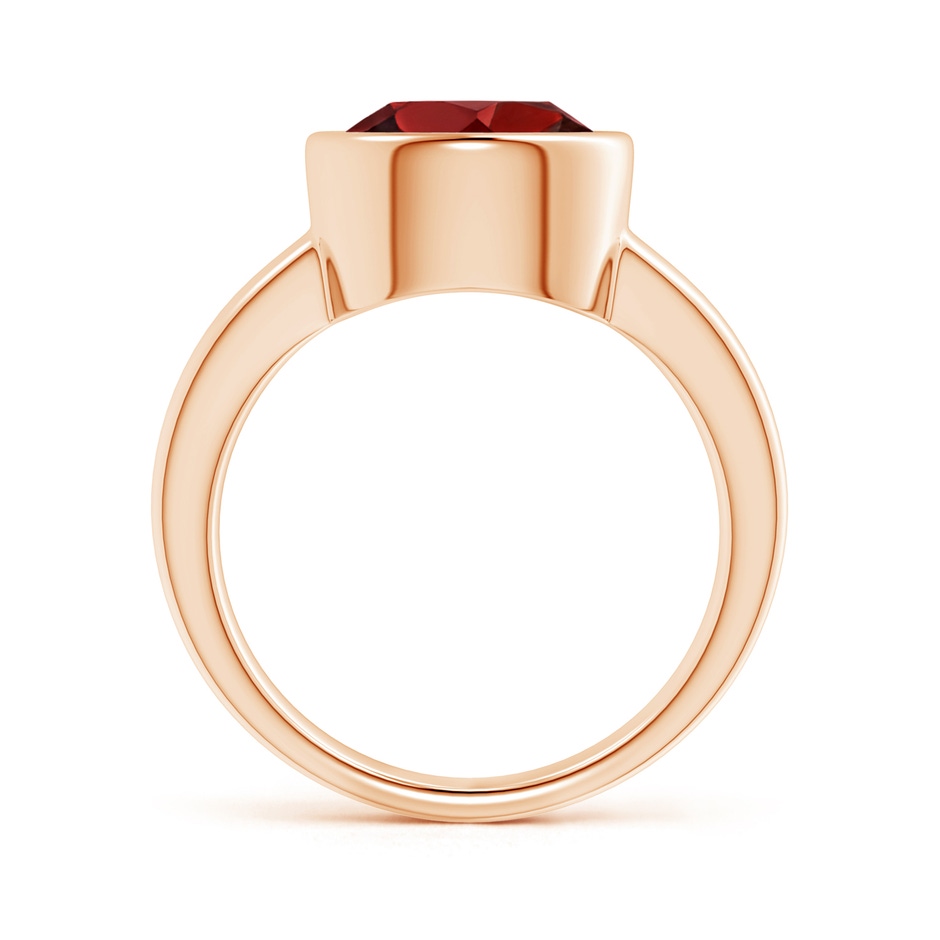 10mm AAAA Bezel-Set Round Garnet Solitaire Engagement Ring in Rose Gold side-1