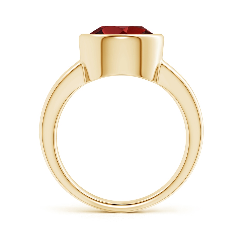 10mm AAAA Bezel-Set Round Garnet Solitaire Engagement Ring in Yellow Gold side-1