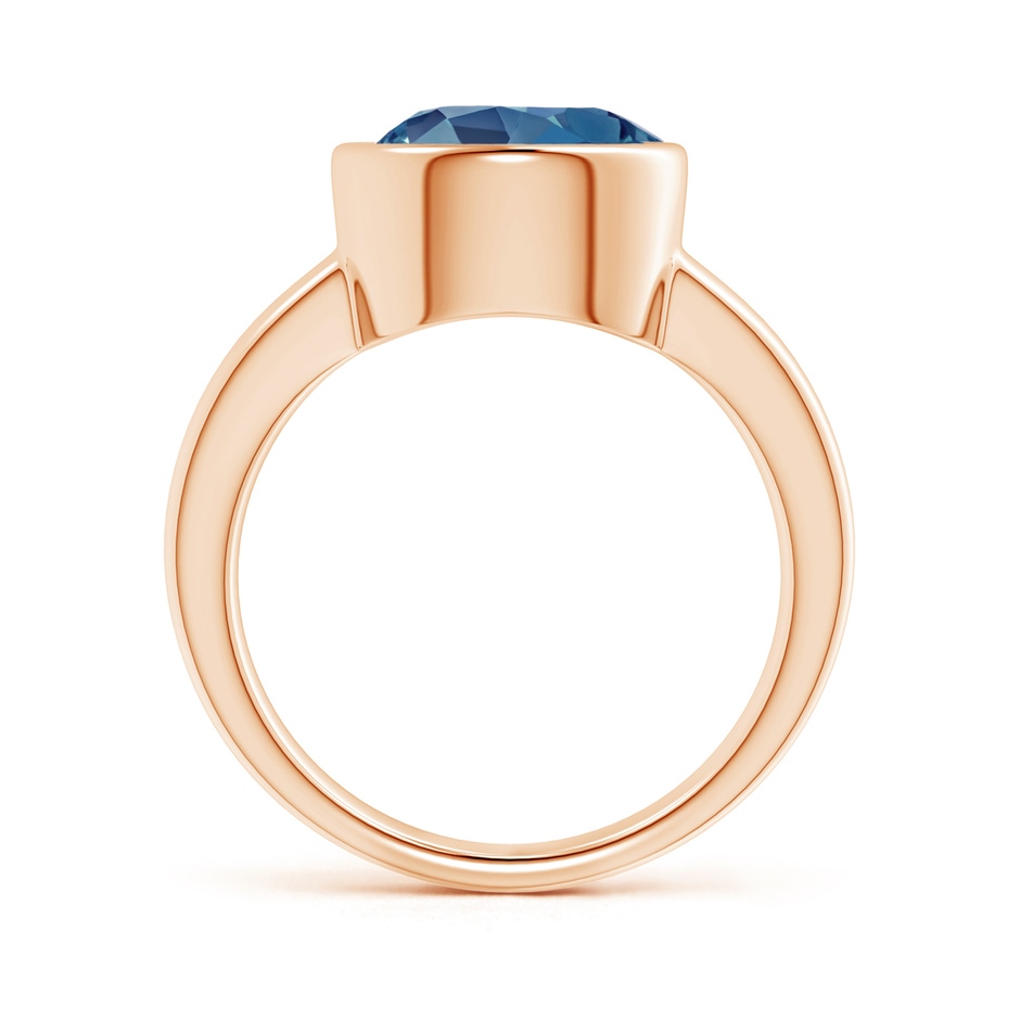 10mm A Bezel-Set Round London Blue Topaz Solitaire Engagement Ring in Rose Gold product image