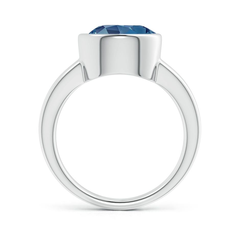 10mm A Bezel-Set Round London Blue Topaz Solitaire Engagement Ring in White Gold product image