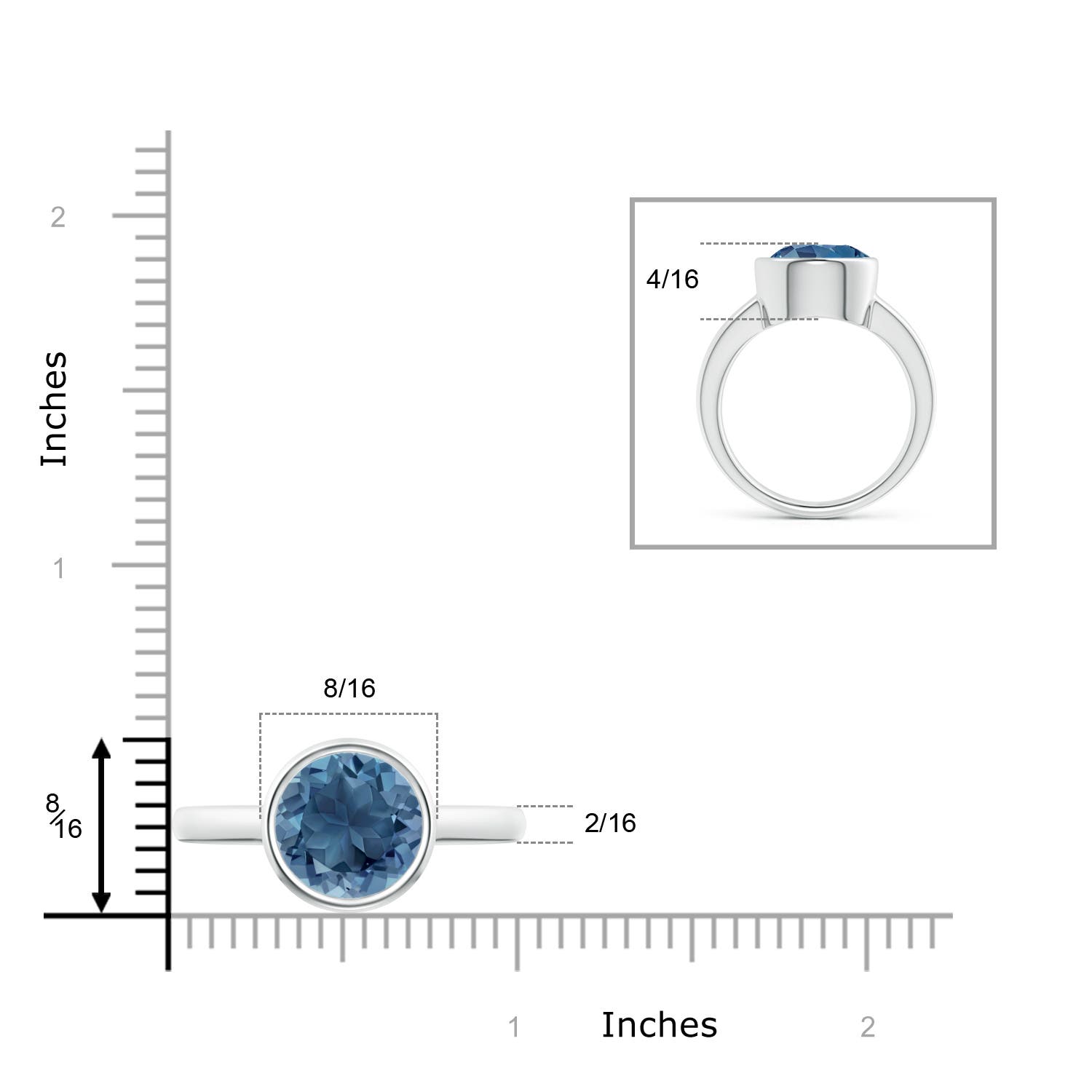 A - London Blue Topaz / 4.2 CT / 14 KT White Gold