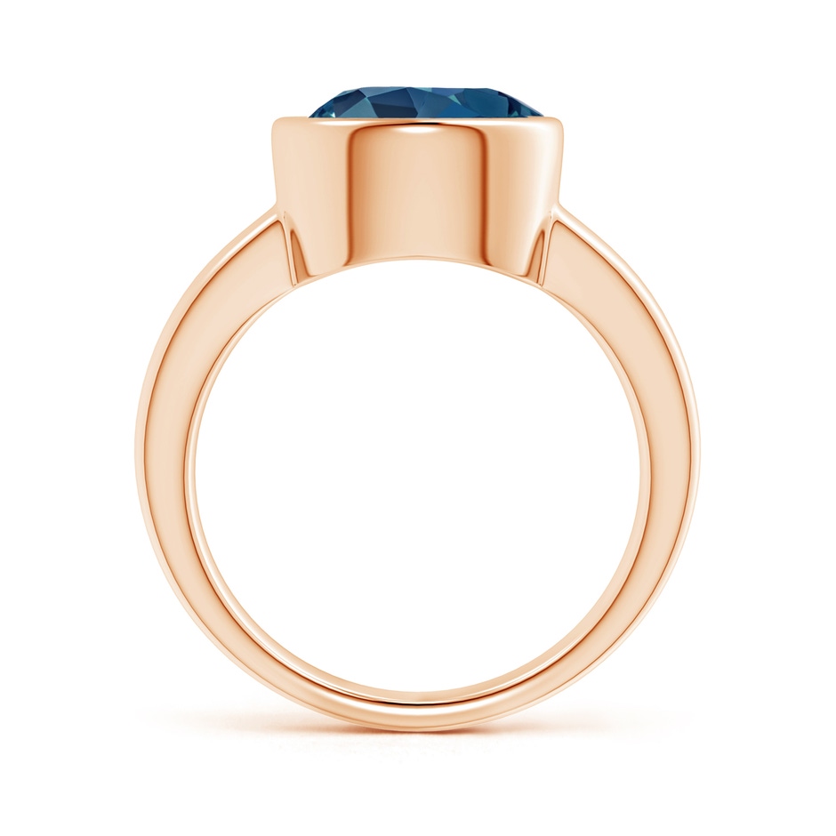 10mm AA Bezel-Set Round London Blue Topaz Solitaire Engagement Ring in Rose Gold product image