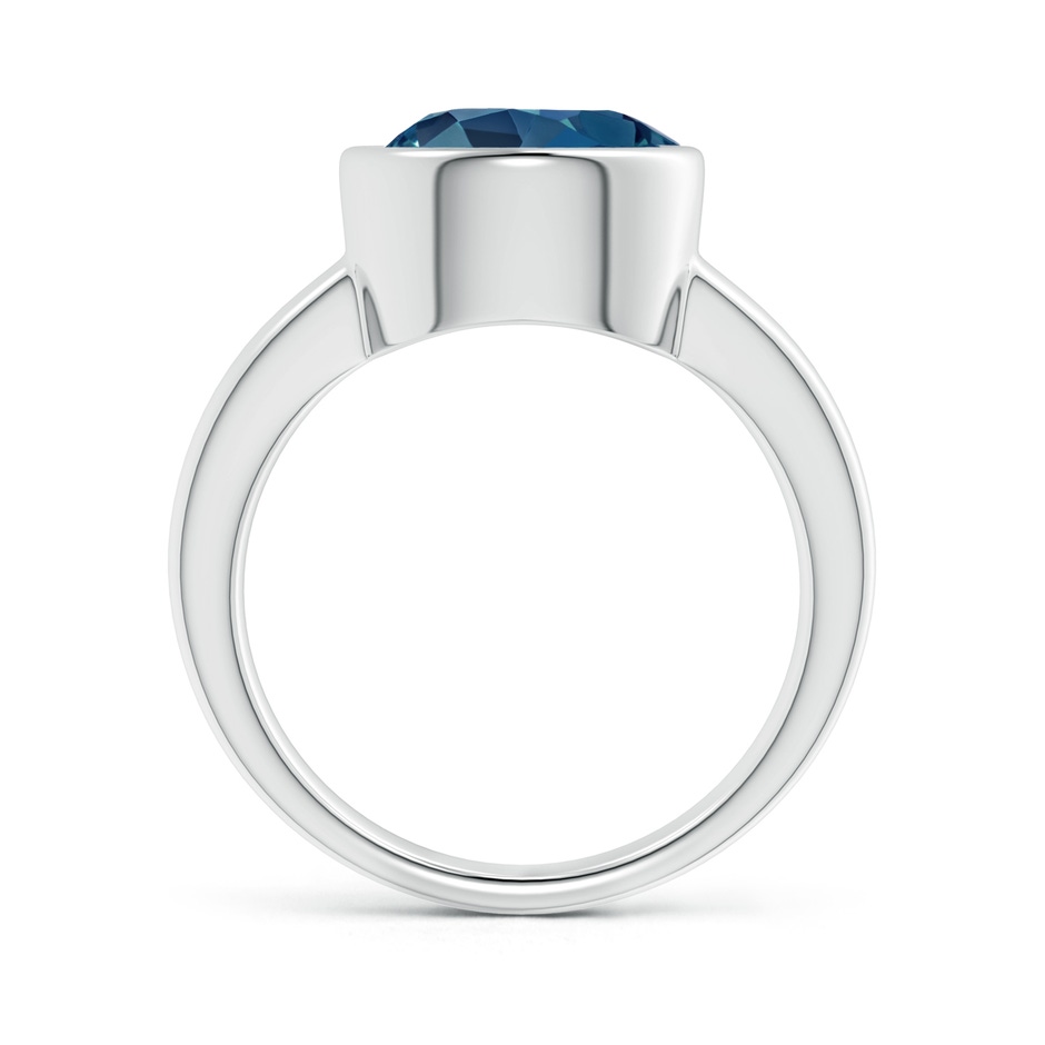 10mm AA Bezel-Set Round London Blue Topaz Solitaire Engagement Ring in White Gold product image