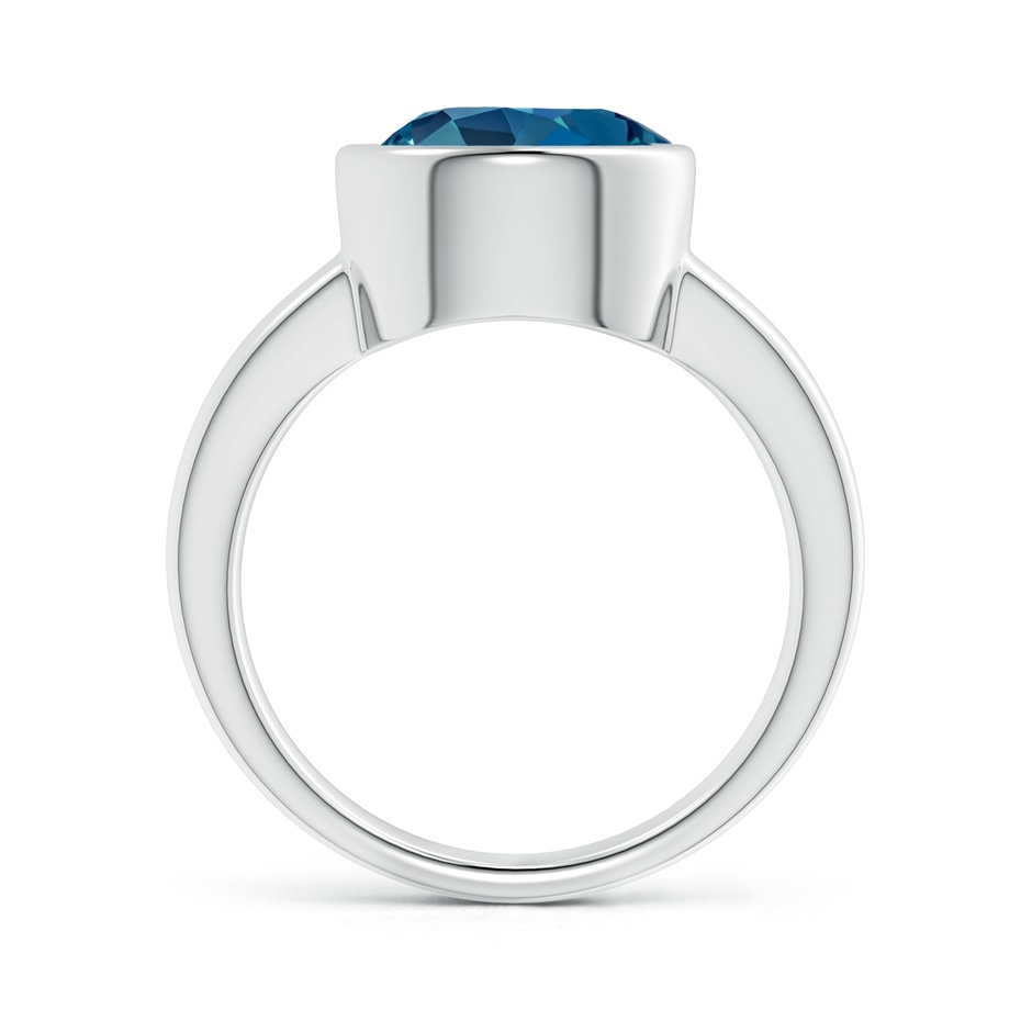 10mm AAA Bezel-Set Round London Blue Topaz Solitaire Engagement Ring in P950 Platinum product image