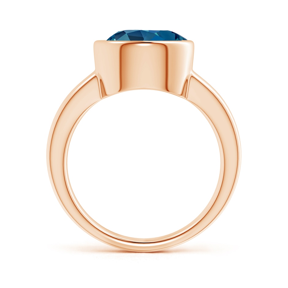 10mm AAA Bezel-Set Round London Blue Topaz Solitaire Engagement Ring in Rose Gold product image