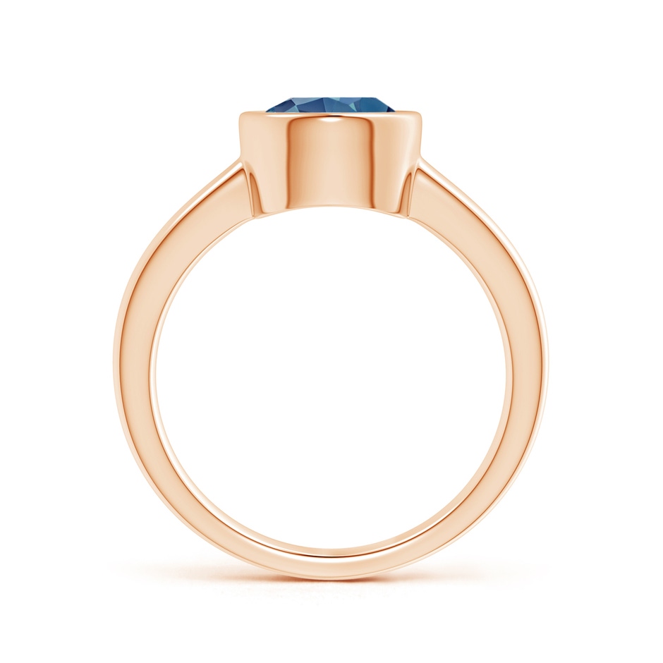 8mm A Bezel-Set Round London Blue Topaz Solitaire Engagement Ring in Rose Gold product image