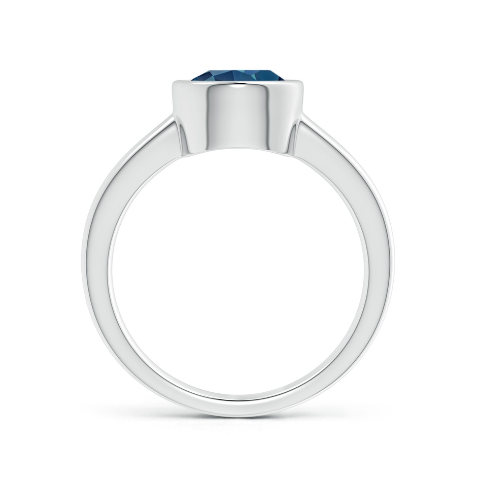 8mm AA Bezel-Set Round London Blue Topaz Solitaire Engagement Ring in P950 Platinum product image