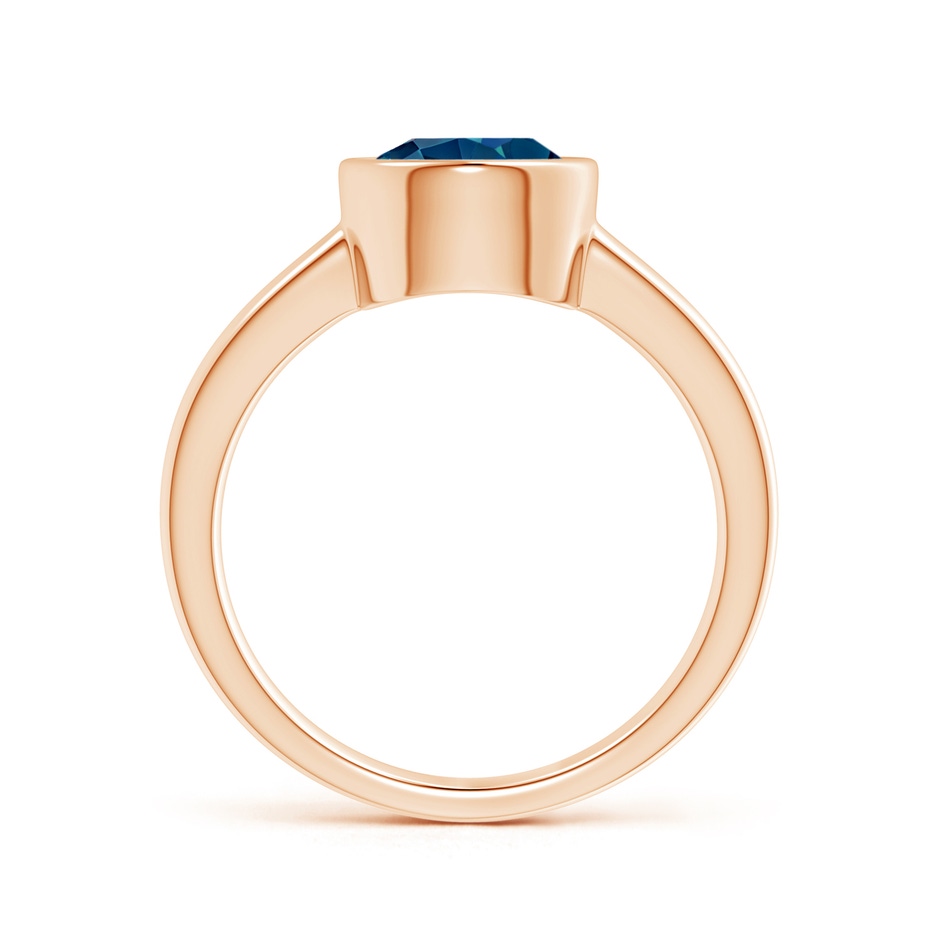 8mm AAAA Bezel-Set Round London Blue Topaz Solitaire Engagement Ring in Rose Gold product image