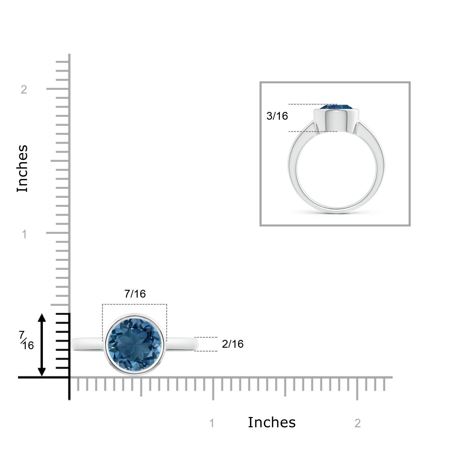 AA - London Blue Topaz / 3.3 CT / 14 KT White Gold