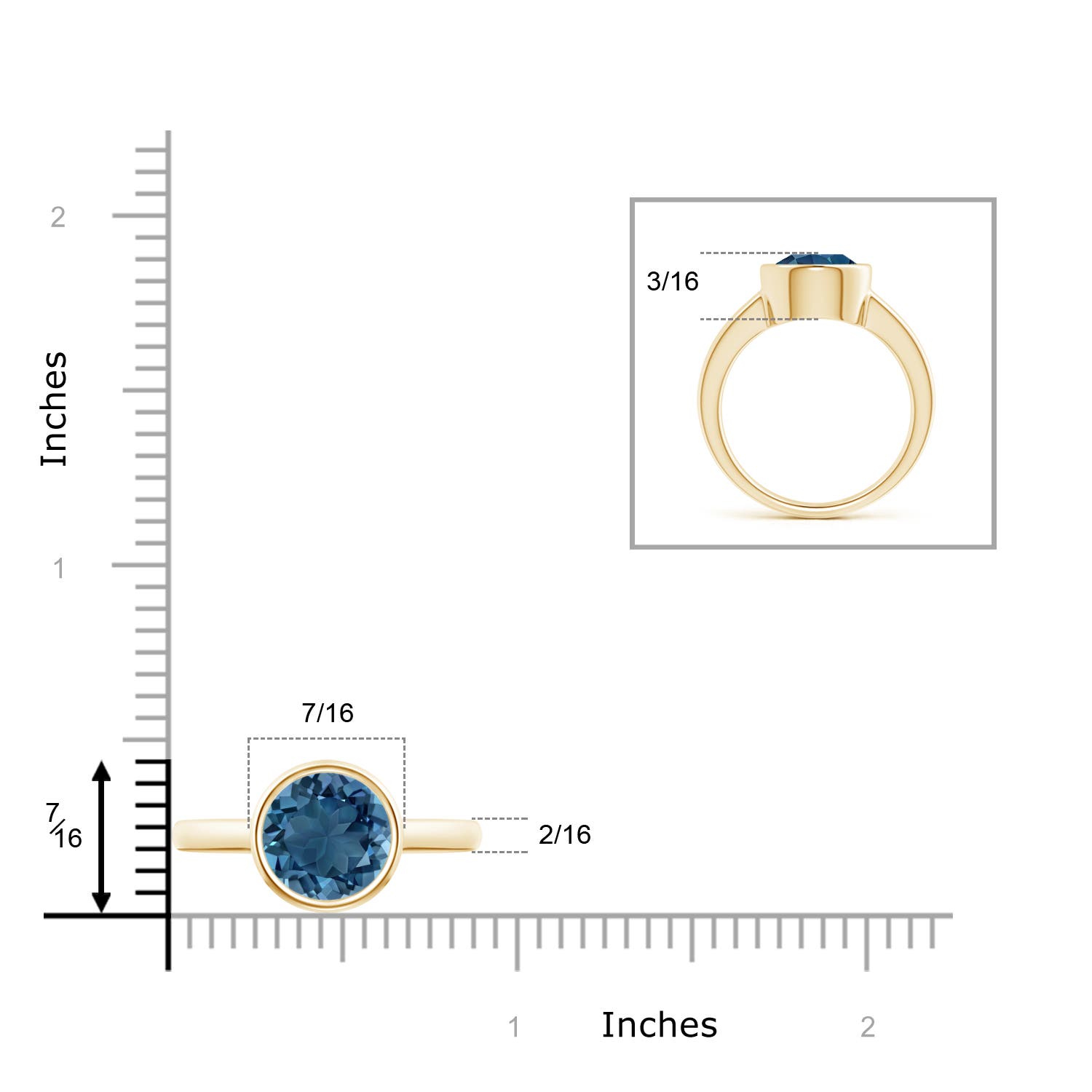 AA - London Blue Topaz / 3.3 CT / 14 KT Yellow Gold