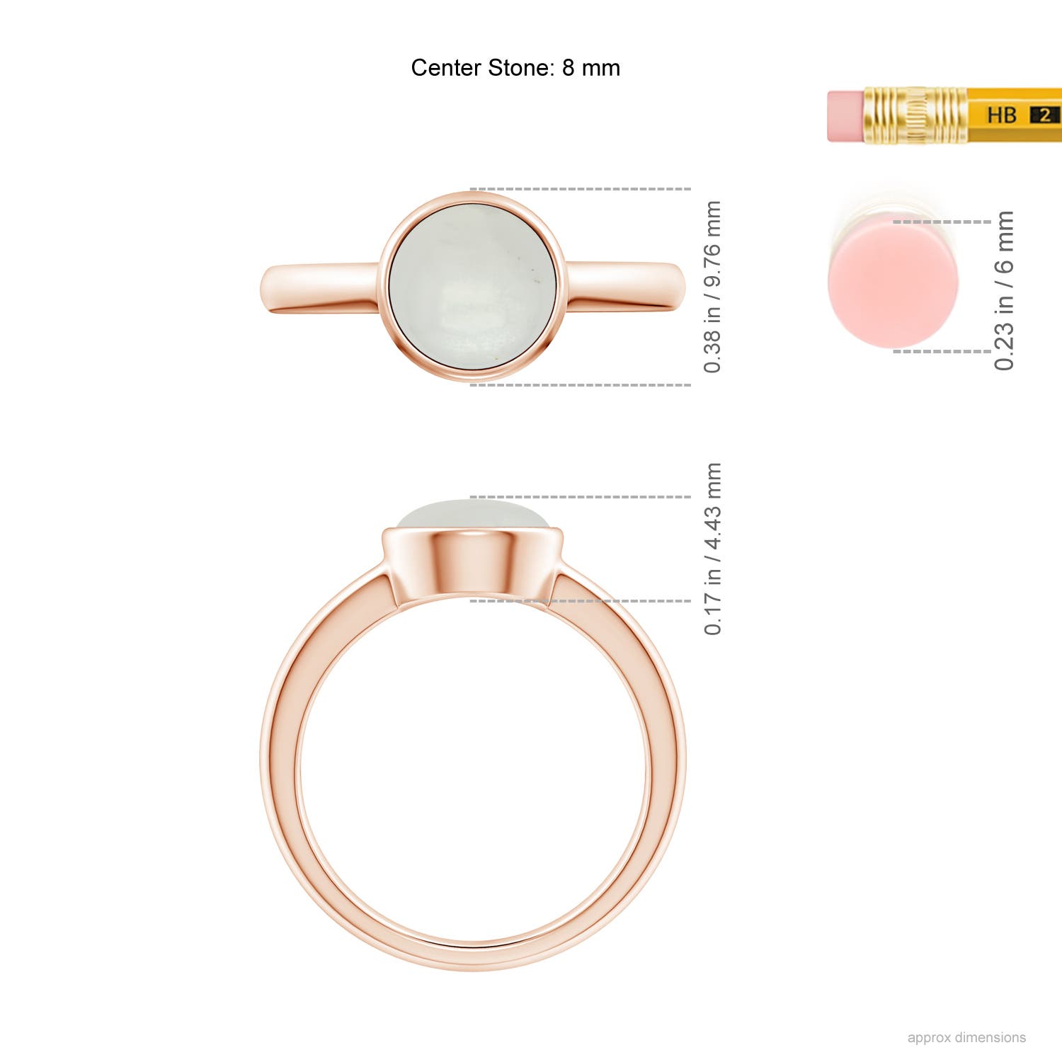 A - Moonstone / 1.9 CT / 14 KT Rose Gold