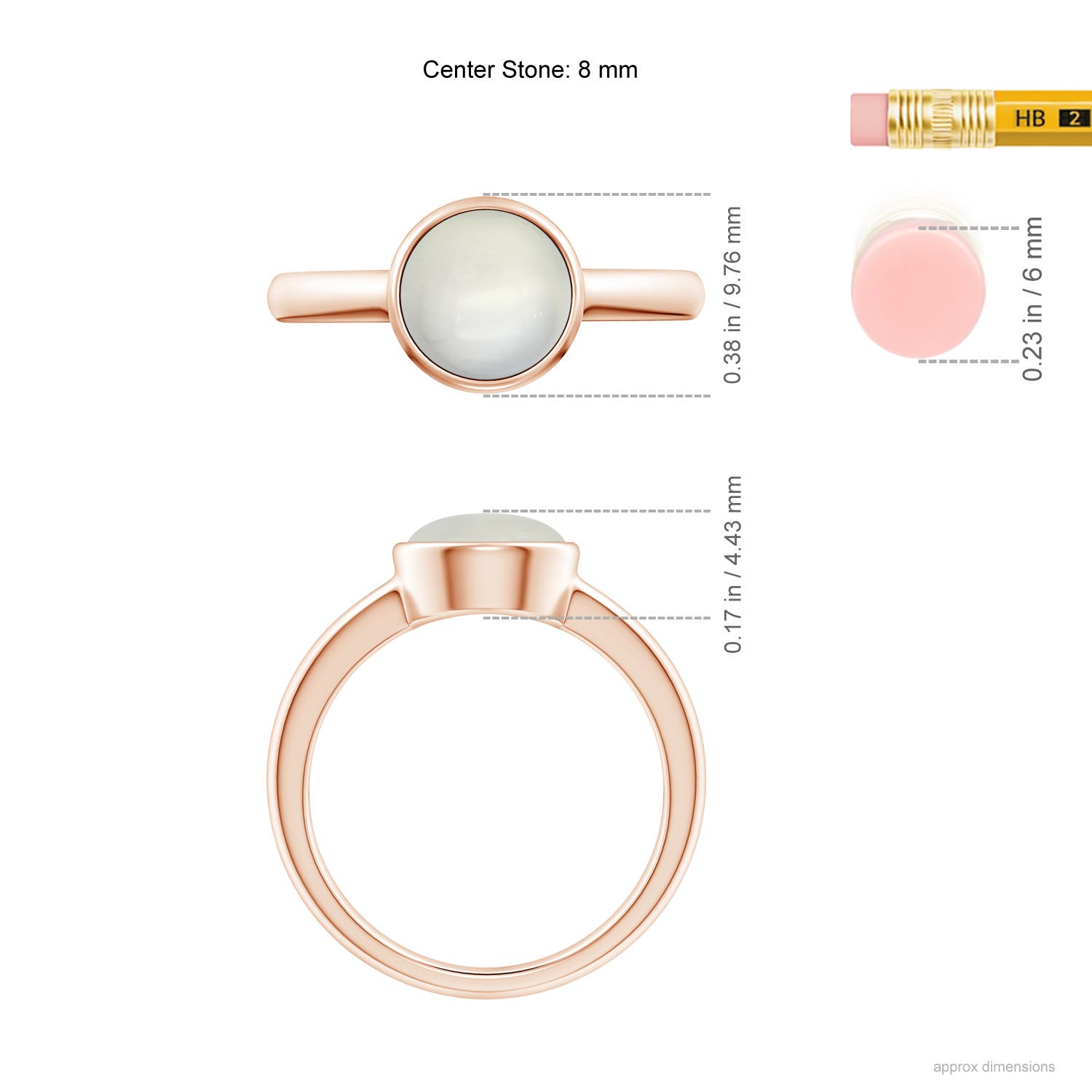 AAA - Moonstone / 1.9 CT / 14 KT Rose Gold