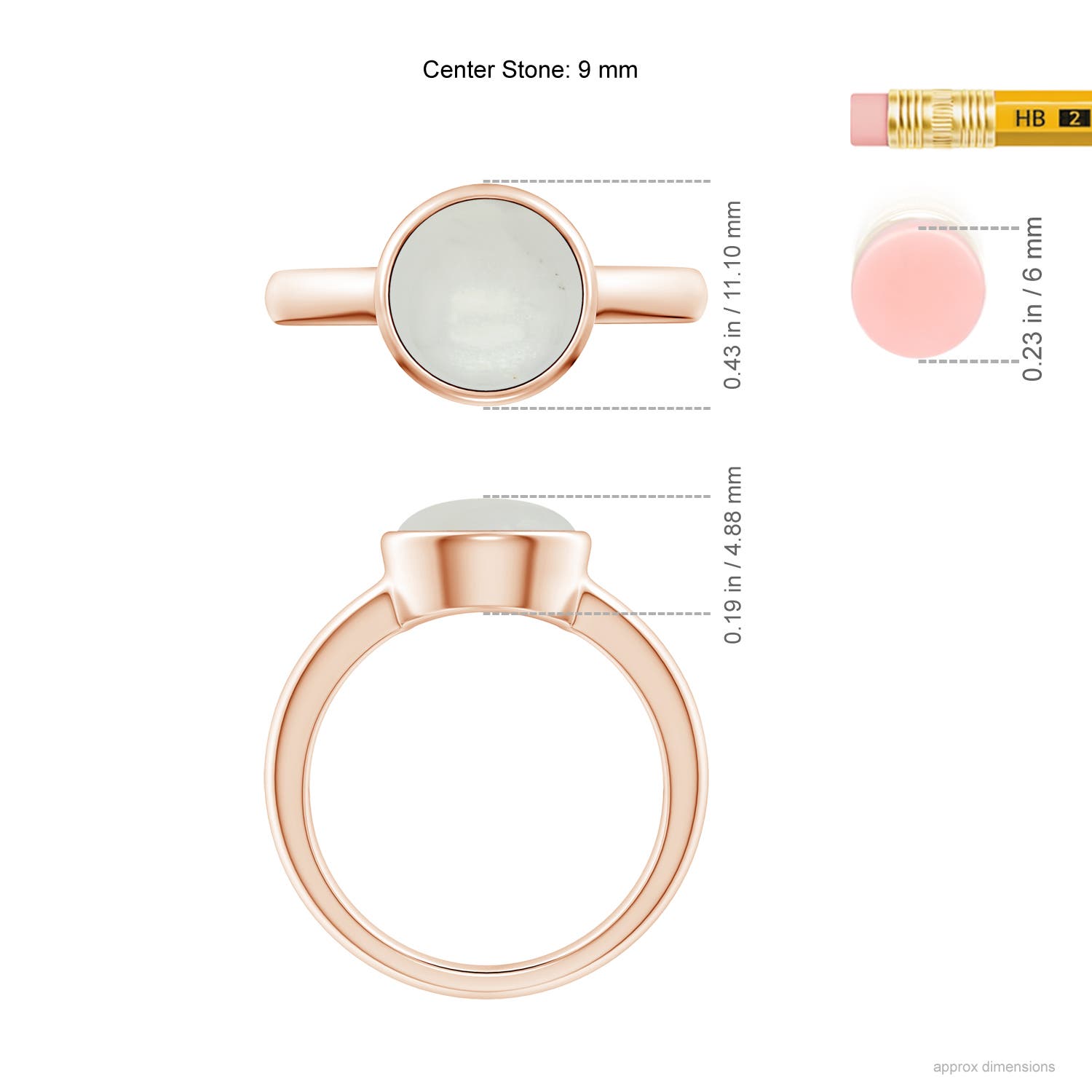 A - Moonstone / 2.7 CT / 14 KT Rose Gold