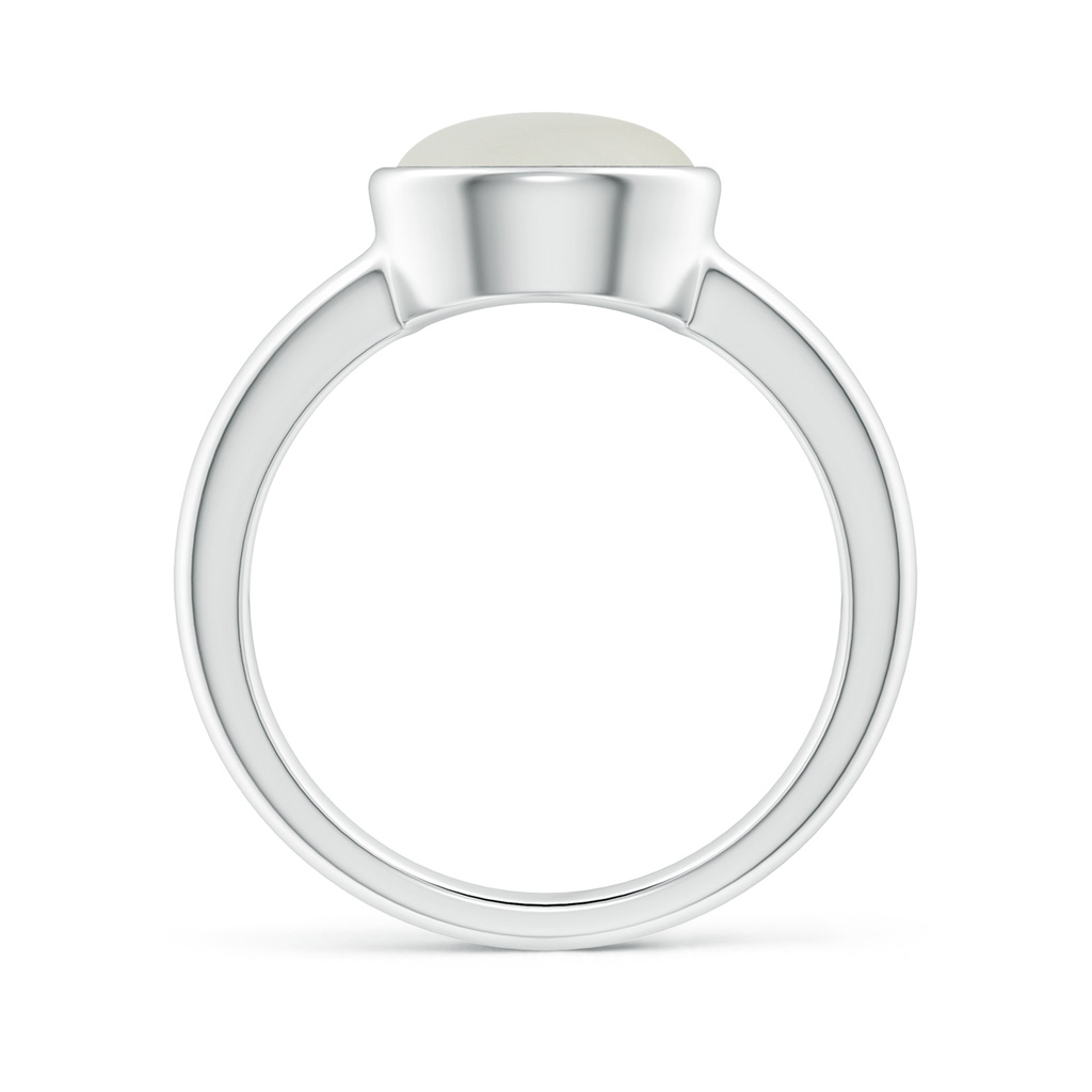 9mm AAAA Bezel-Set Round Moonstone Solitaire Engagement Ring in White Gold Side 1