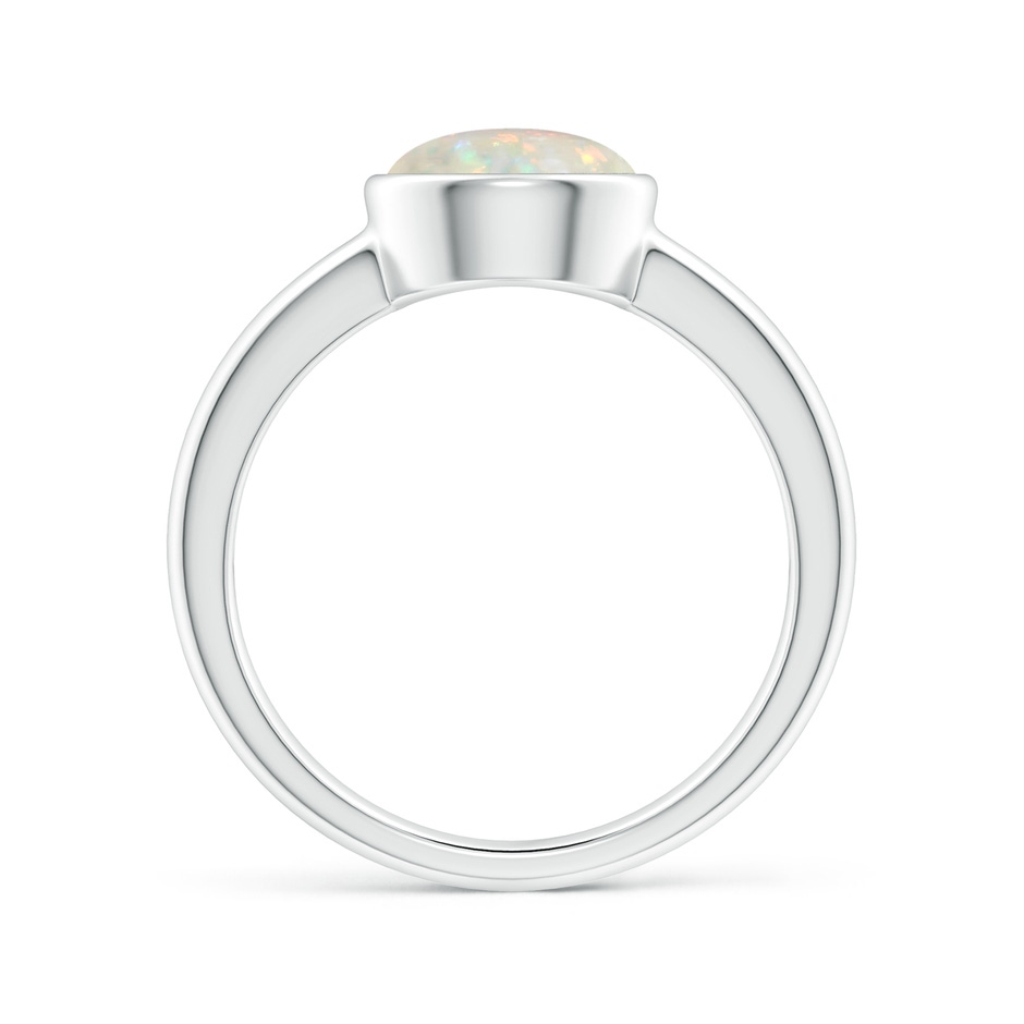 8mm AAA Bezel-Set Round Opal Solitaire Engagement Ring in P950 Platinum side-1