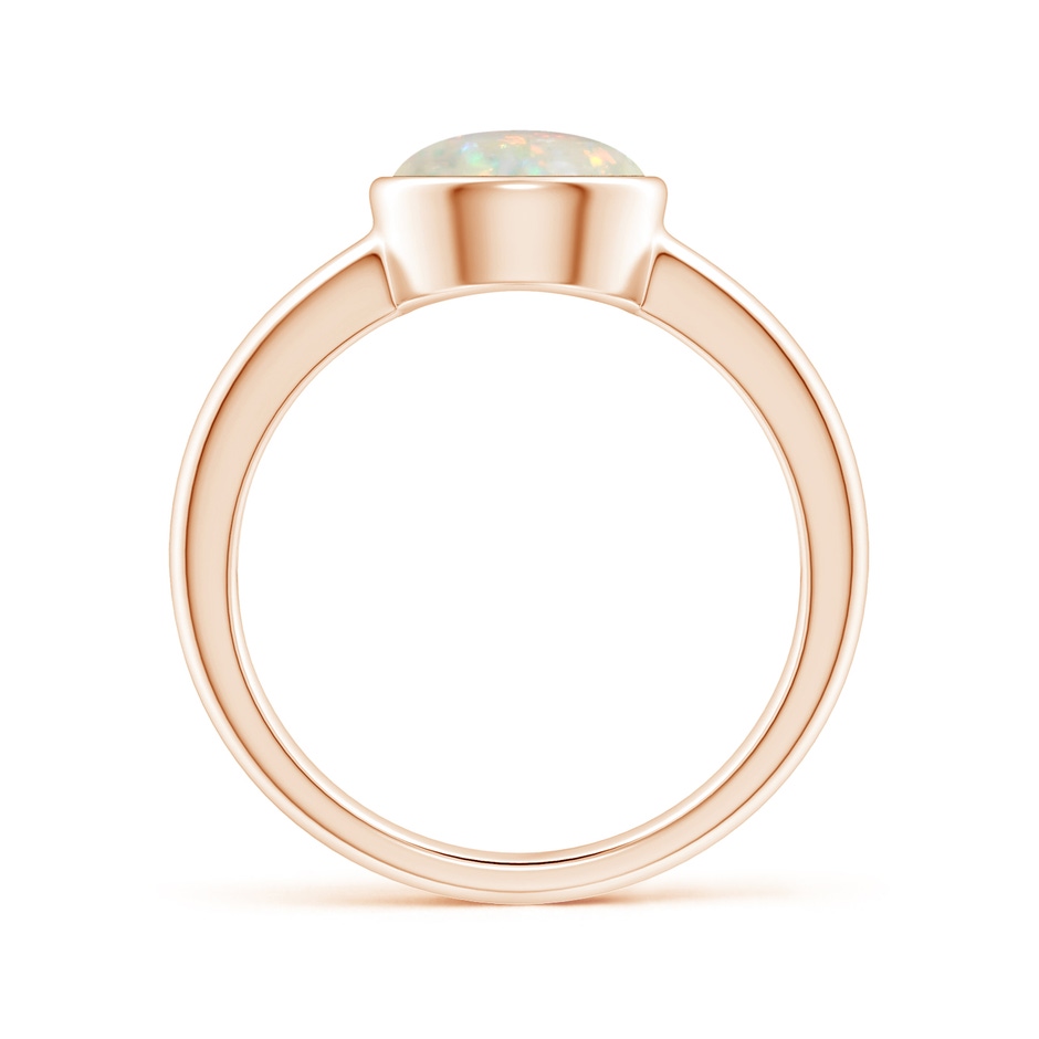 8mm AAA Bezel-Set Round Opal Solitaire Engagement Ring in Rose Gold side-1