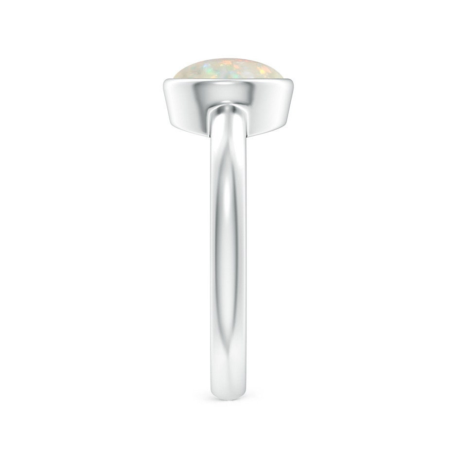 8mm AAA Bezel-Set Round Opal Solitaire Engagement Ring in White Gold side-2