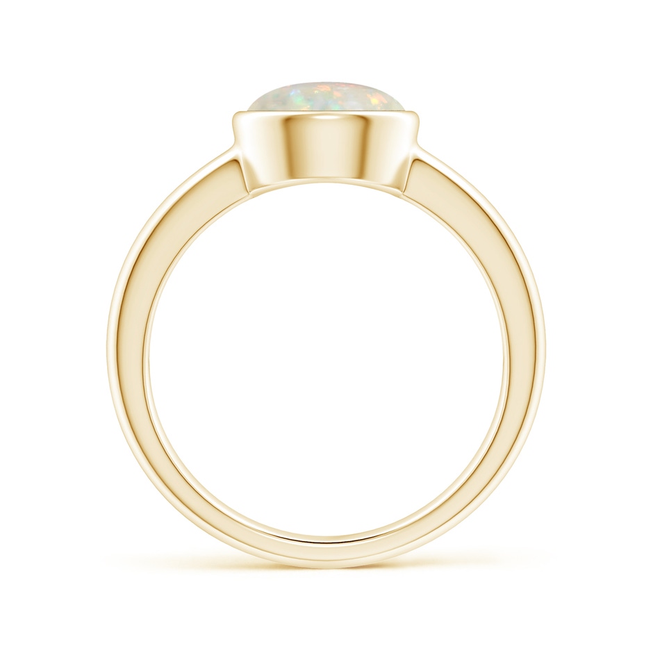 8mm AAA Bezel-Set Round Opal Solitaire Engagement Ring in Yellow Gold side-1