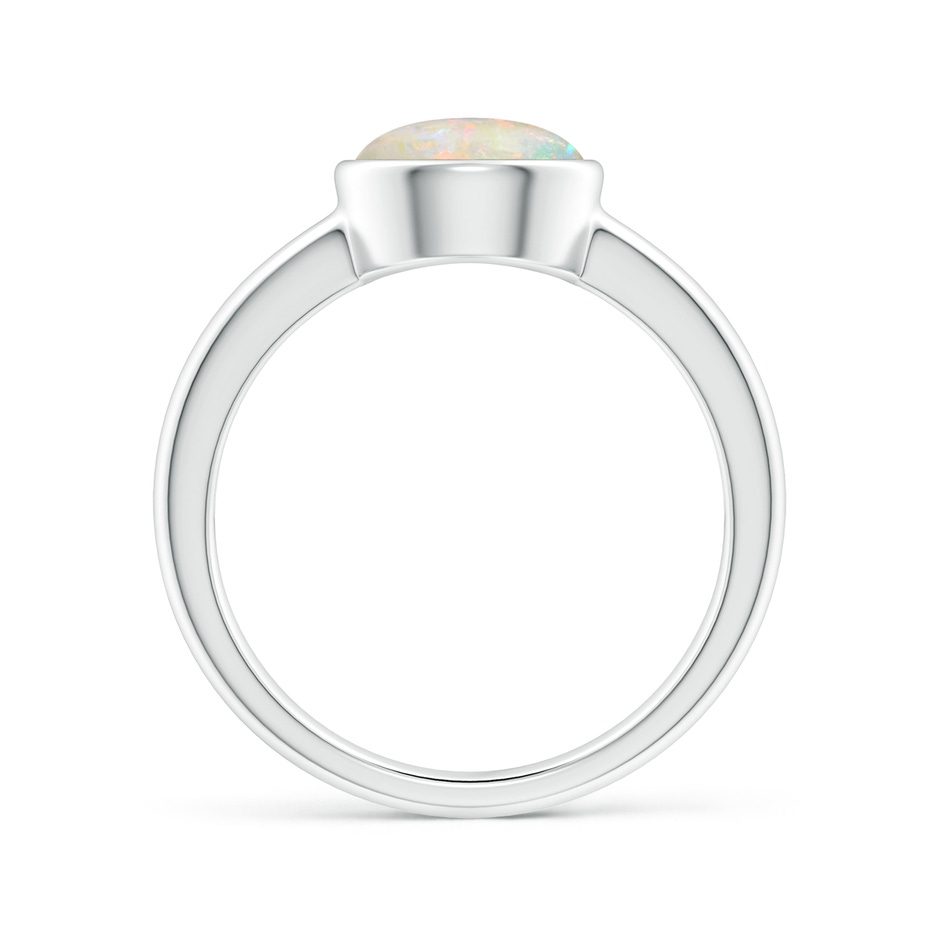 8mm AAAA Bezel-Set Round Opal Solitaire Engagement Ring in P950 Platinum side-1