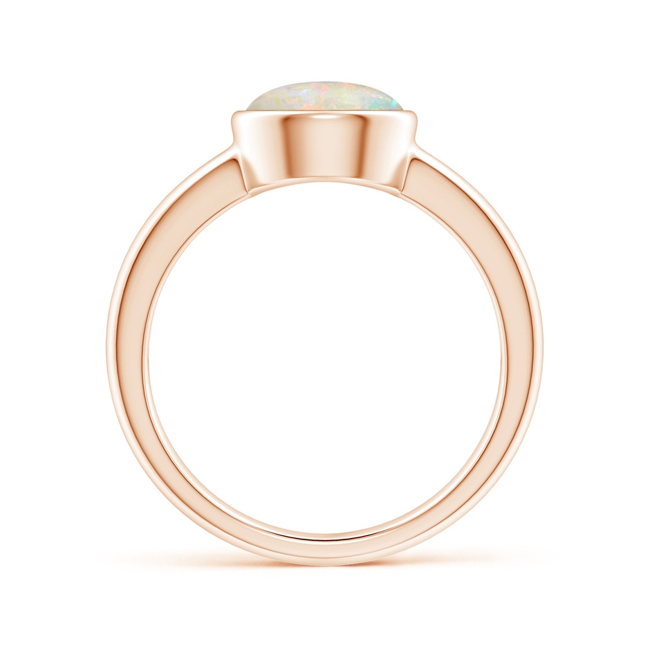 8mm AAAA Bezel-Set Round Opal Solitaire Engagement Ring in Rose Gold side-1