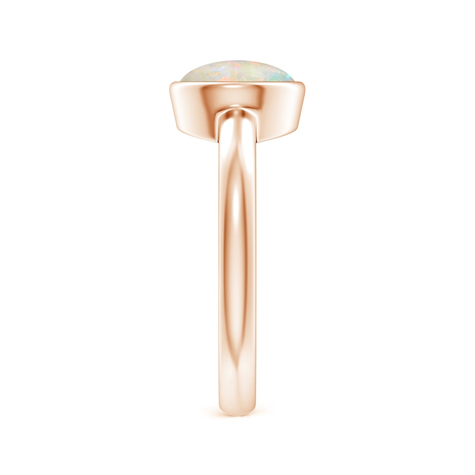 8mm AAAA Bezel-Set Round Opal Solitaire Engagement Ring in Rose Gold side-2