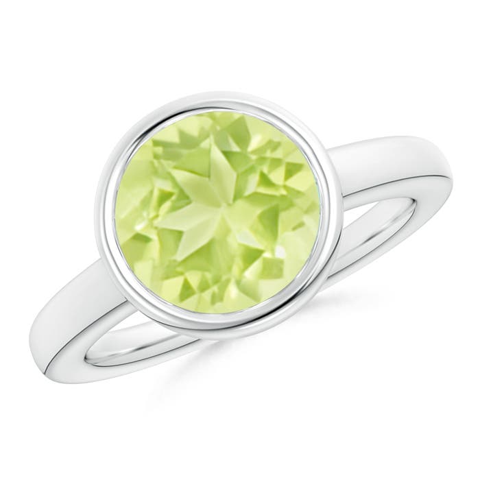 A - Peridot / 3.45 CT / 14 KT White Gold