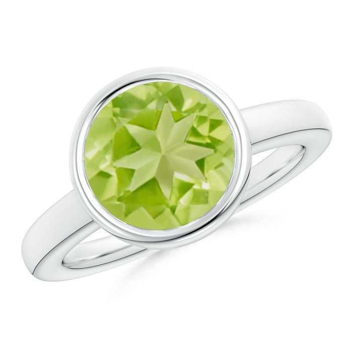 AA - Peridot / 3.45 CT / 14 KT White Gold