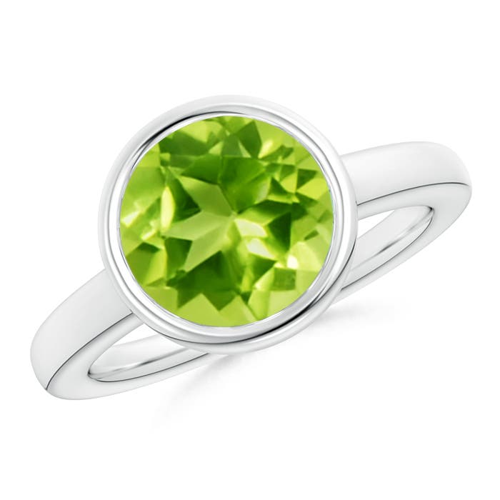 AAA - Peridot / 3.45 CT / 14 KT White Gold