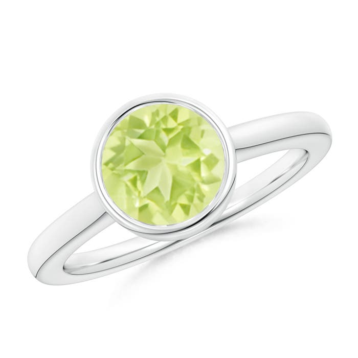 A - Peridot / 2 CT / 14 KT White Gold