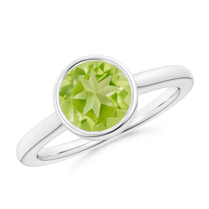 AA - Peridot / 2 CT / 14 KT White Gold