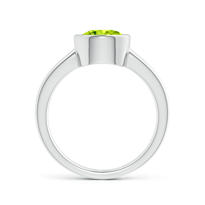 8mm AAA Bezel-Set Round Peridot Solitaire Engagement Ring in White Gold Product Image
