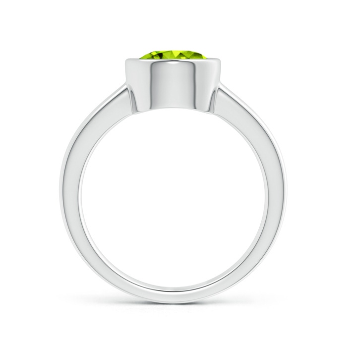 8mm AAAA Bezel-Set Round Peridot Solitaire Engagement Ring in White Gold product image