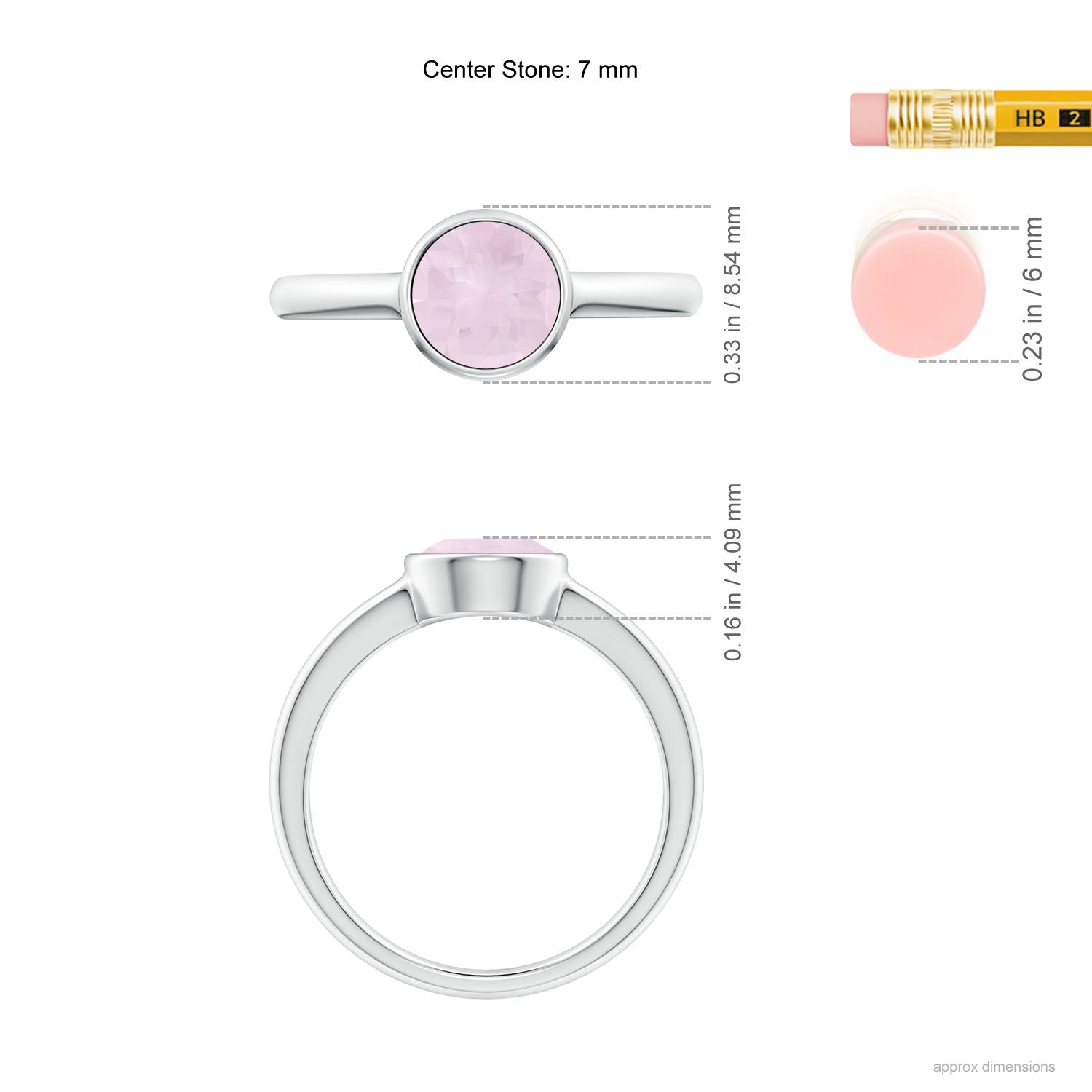 A - Rose Quartz / 1.35 CT / 14 KT White Gold