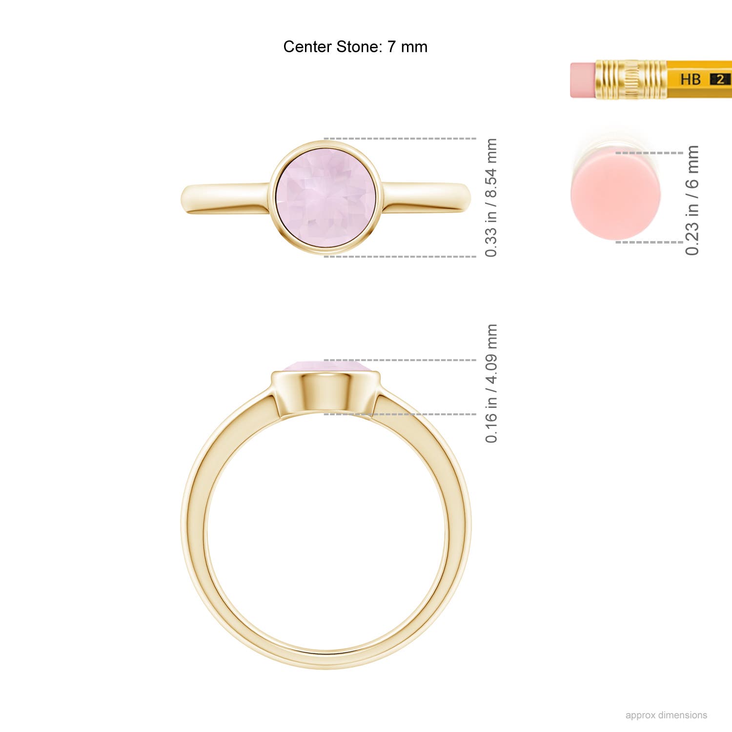 A - Rose Quartz / 1.35 CT / 14 KT Yellow Gold