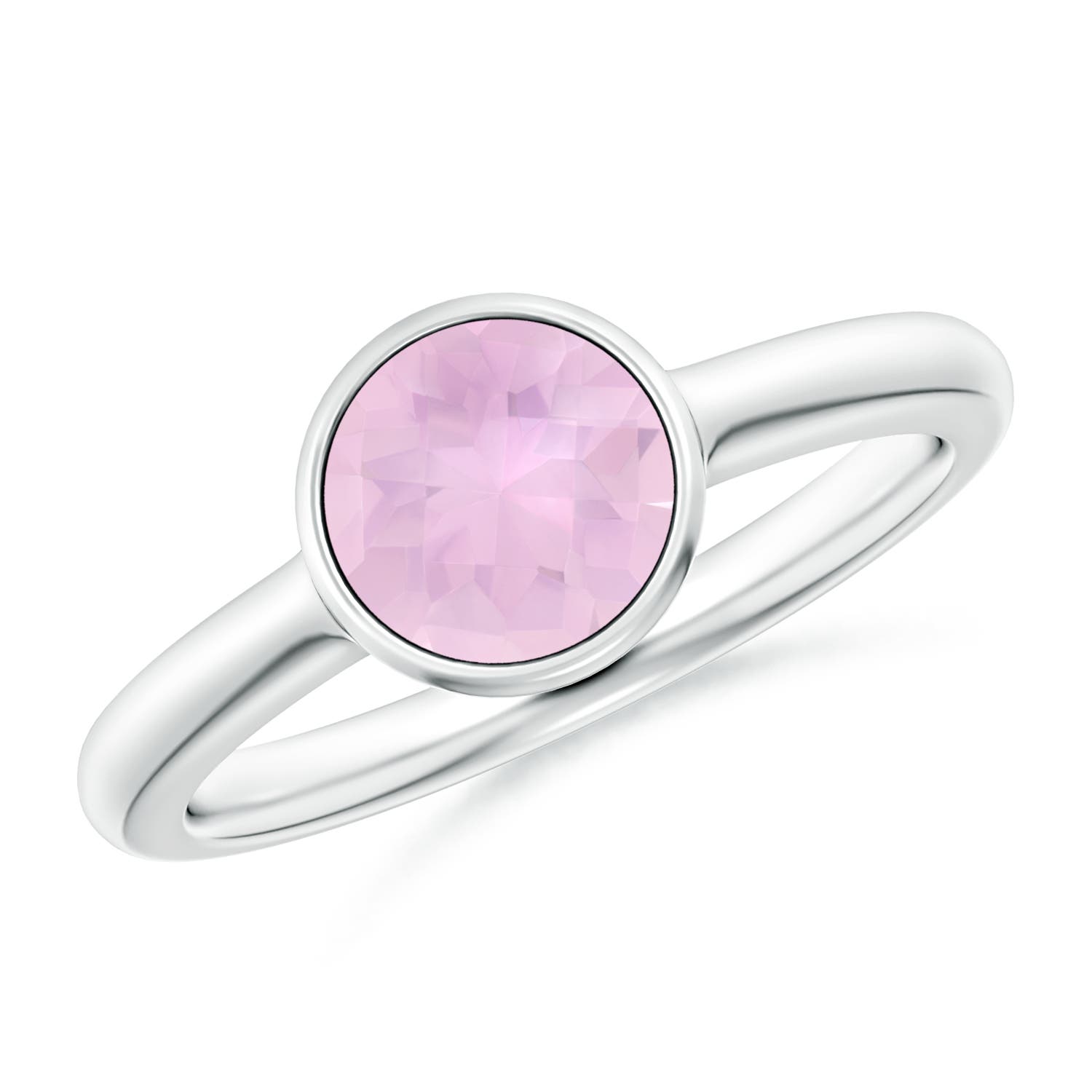 AAAA - Rose Quartz / 1.35 CT / 14 KT White Gold