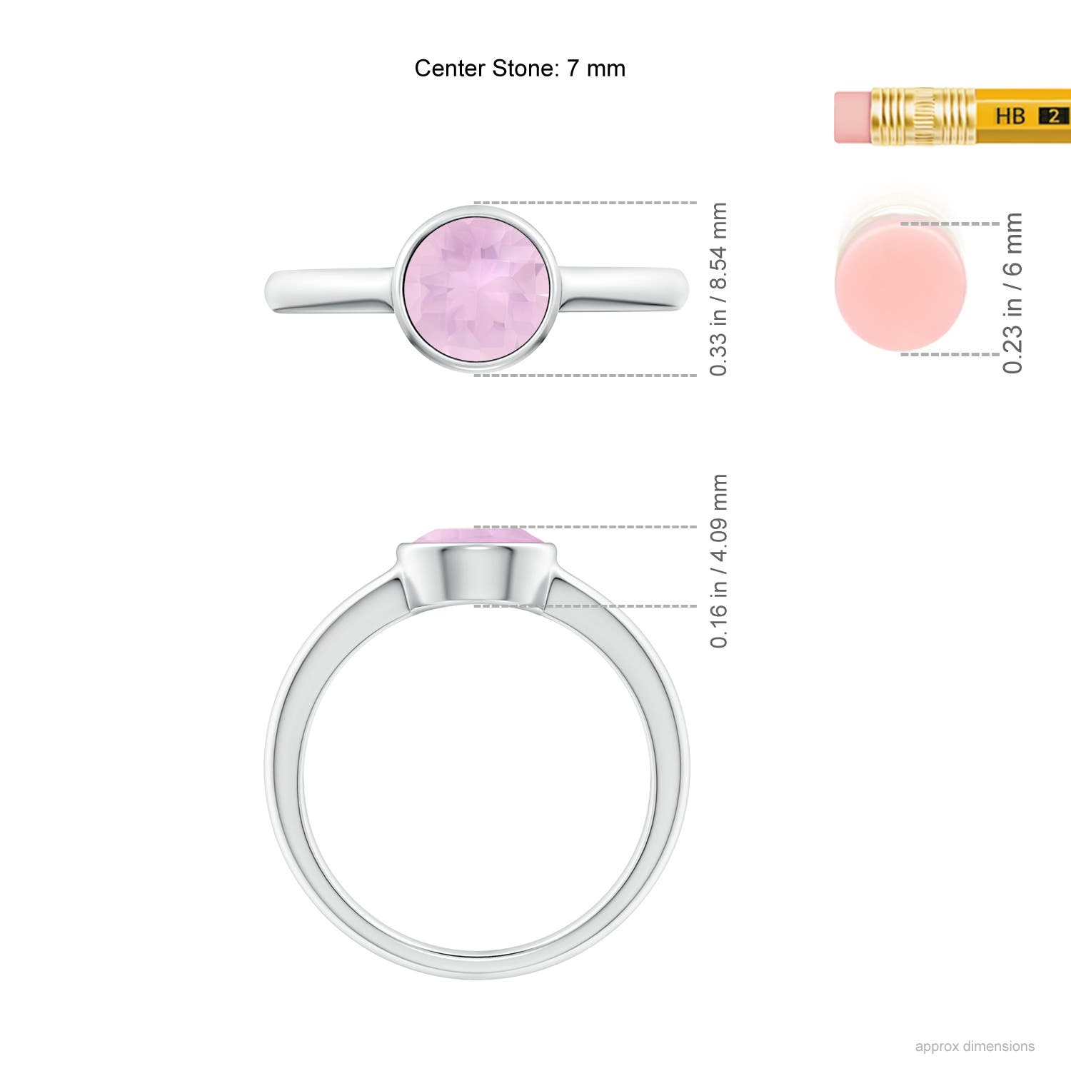 AAAA - Rose Quartz / 1.35 CT / 14 KT White Gold